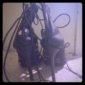 High Heels Black Leathers ankle